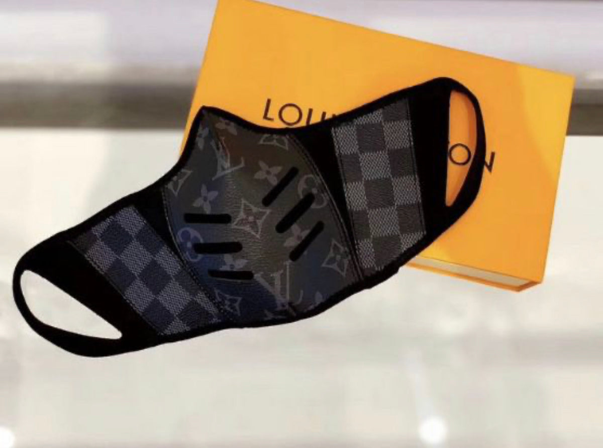 Black LV Louis Vuitton Luxury High End Facemask – Royalty High
