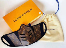 Load image into Gallery viewer, Brown LV Louis Vuitton Luxury High End Facemask
