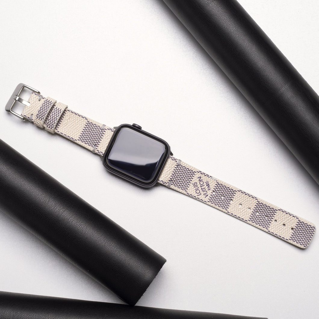 White LV Luxury High End Apple Watch band