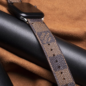 Brown Checkered LV Luxury High End Apple Watch band