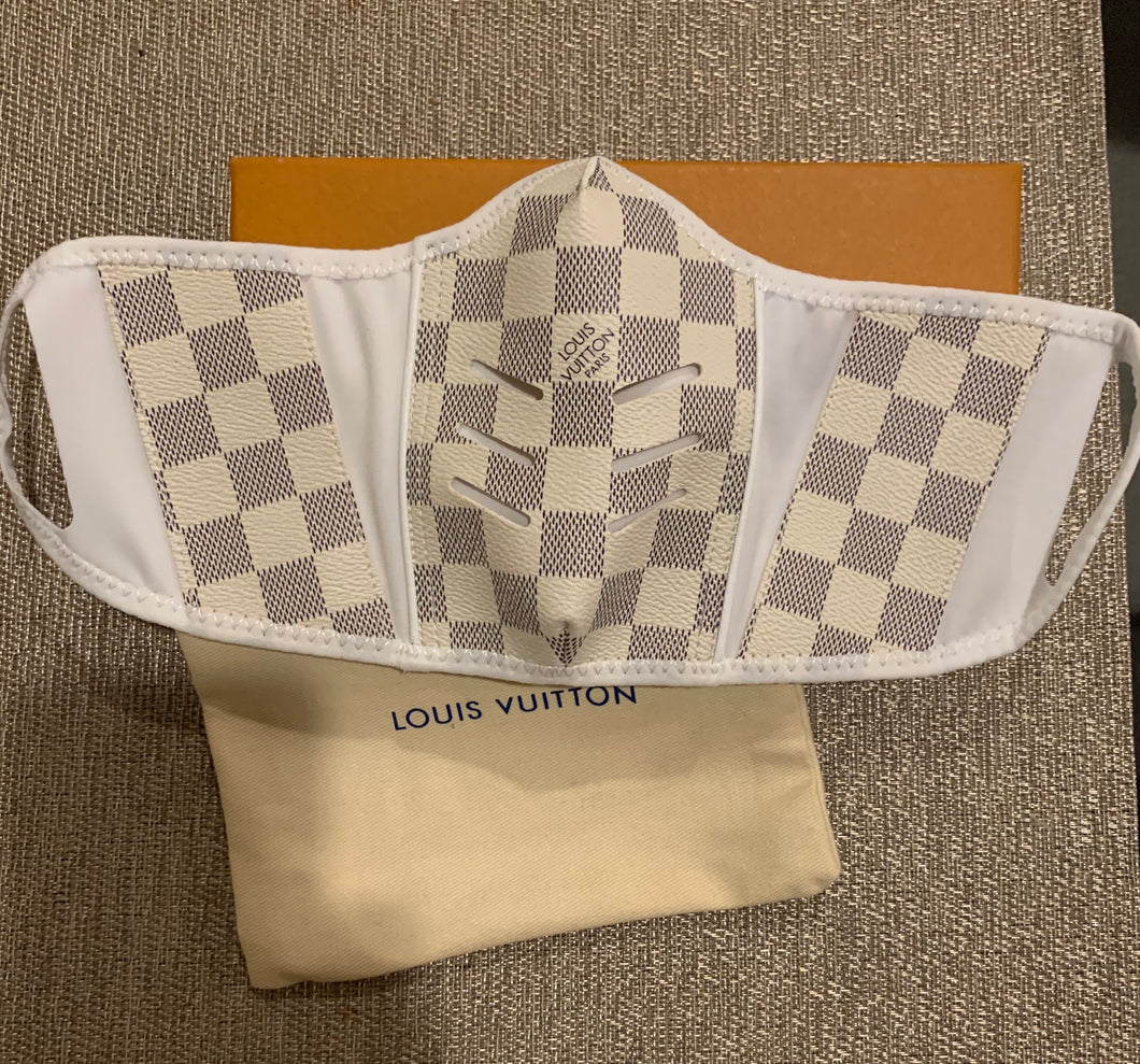 White LV Louis Vuitton Luxury High End Facemask – Royalty High Fashion