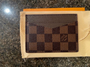 Louis Vuitton  Four Louis Vuitton monogram canvas articles including a  zippered pencil case a wallet with credit card holder and coin pouch a  glasses case and a business card holder  MutualArt