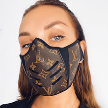 Load image into Gallery viewer, Brown LV Louis Vuitton Luxury High End Facemask
