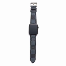 Load image into Gallery viewer, Black Checkered LV High End Apple Watch band
