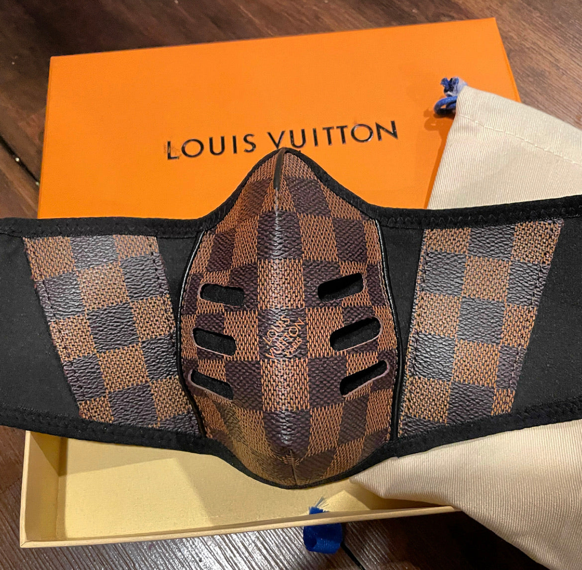 Louis Vuitton Mask  Tartan fashion, Mask, Cool patterns