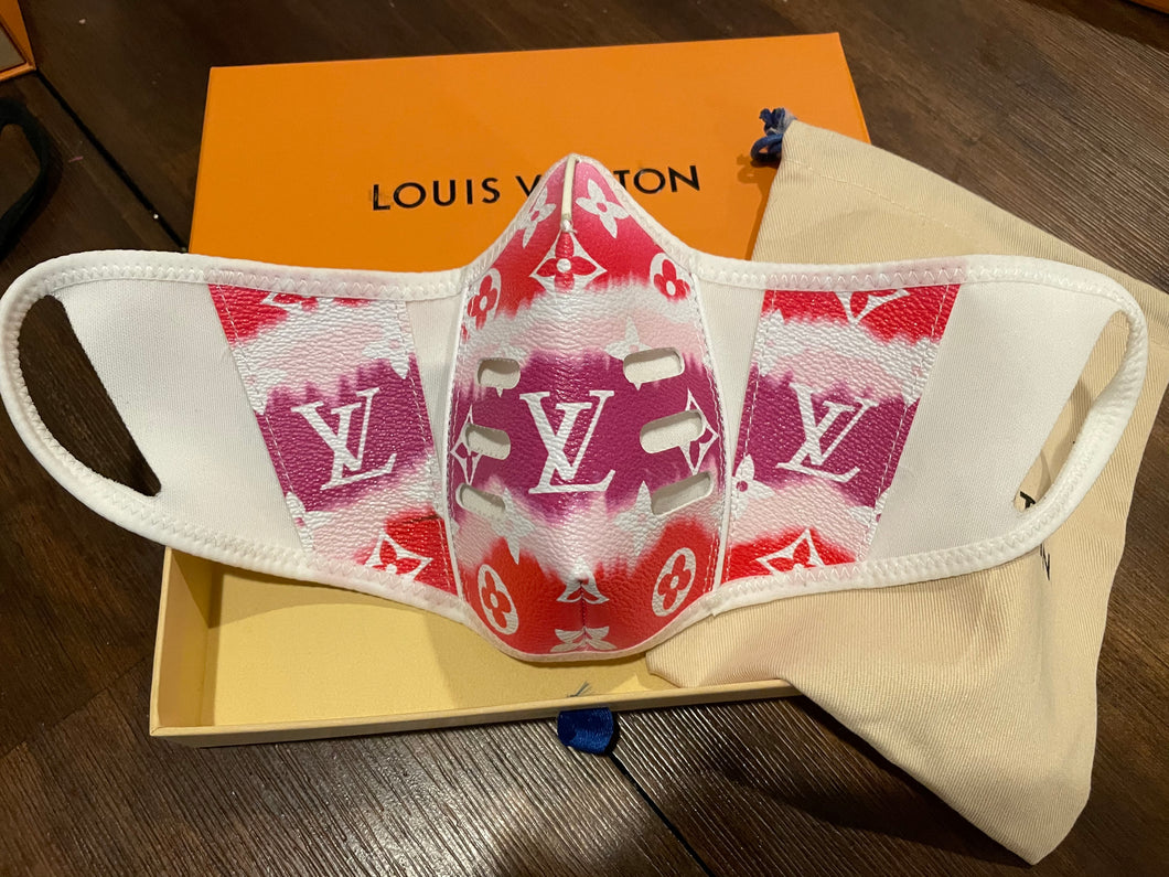 Pink and White LV Louis Vuitton Luxury High End Facemask